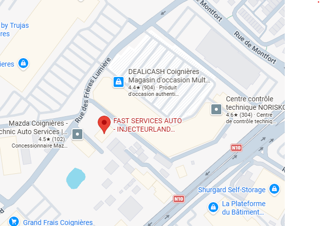 adresse Injecteurland Fast Services Auto 1 rue des frères Lumières 78310 Coignieres. 0130491002
